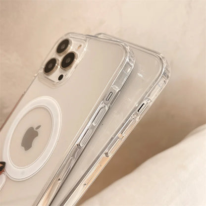 Original For Magsafe Magnetic Wireless Charging Case For iPhone 14 13 12 11 Pro Max Mini X XR XS 7 8 Plus SE HD Clear Hard Cover