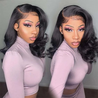 HD Glueless Preplucked Lace Front Human Hair BOB Wig - Loose Wave 13x4 Lace Front