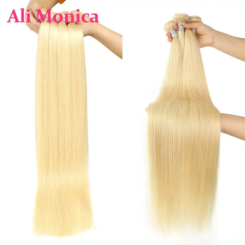 Alimonica Bundles Honey 613 Blonde Remy Brazilian Straight Hair Weave Weft Remy Human Hair Bundles 8 - 40 Inch Free Shipping