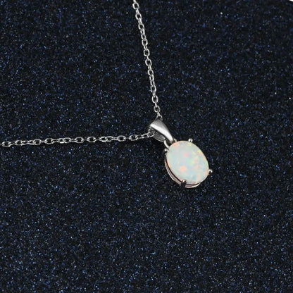 Elegant Milky Opal Pendant & Necklace Set
